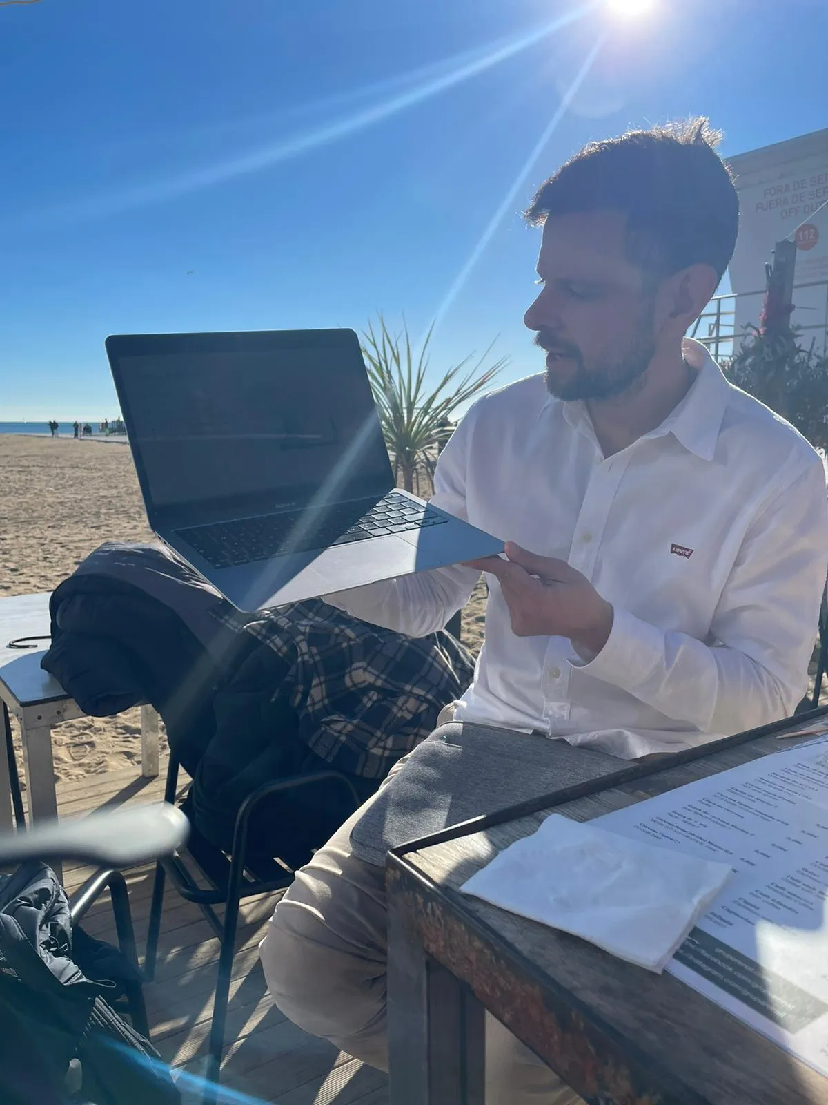 me working in barceloneta beach